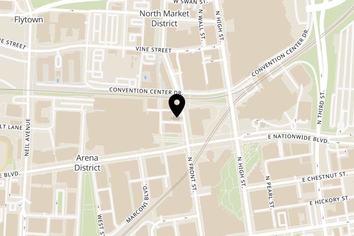 Map showing the location of Creole 2 Geaux on 401 N Front St in Columbus